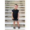 Cotton Sleeveless Sweatshirt, Black - Tank Tops - 3