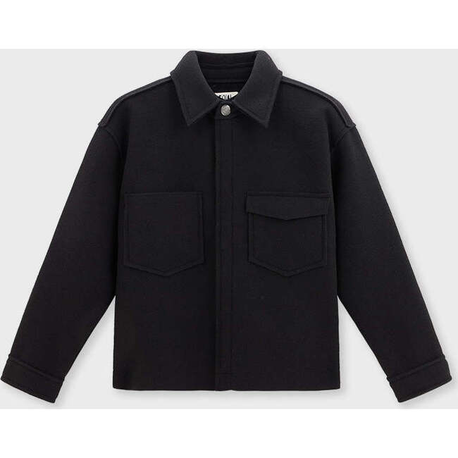Boxy Shirt Jacket, Black