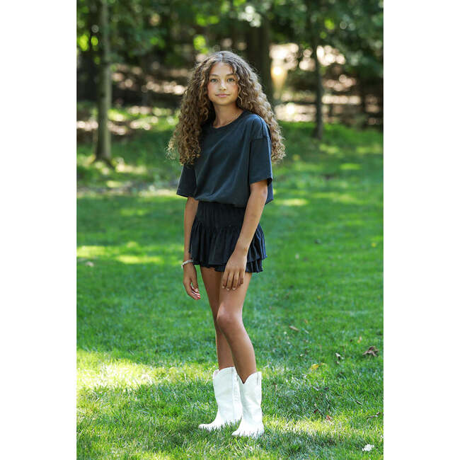 Cotton Jersey Skort, Washed Grey - Skirts - 5