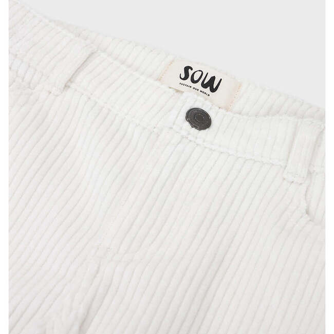 Corduroy Straight Leg Pant, Off White - Pants - 4