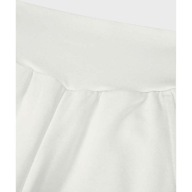 Cotton High Waisted Wide Leg Sweatpant, Off White - Sweatpants - 4