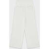 Cotton High Waisted Wide Leg Sweatpant, Off White - Sweatpants - 5