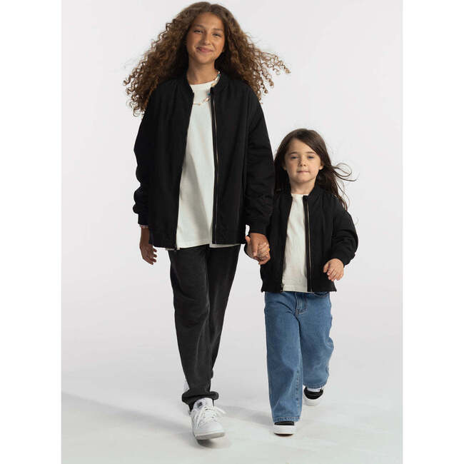 Bomber Jacket With Side Zips, Black - Jackets - 2
