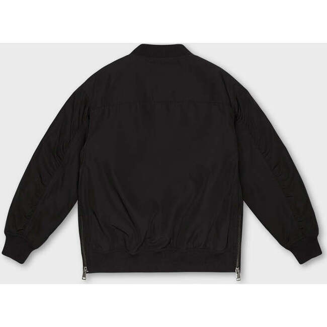 Bomber Jacket With Side Zips, Black - Jackets - 6