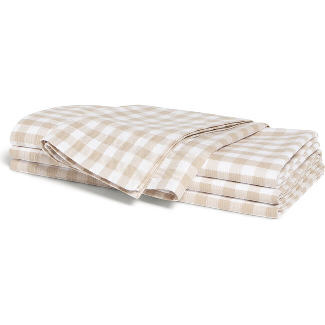 Set of 4 Napkins, Camel Gingham