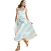 The Genevive Silk Dress, Blue White - Dresses - 1 - thumbnail