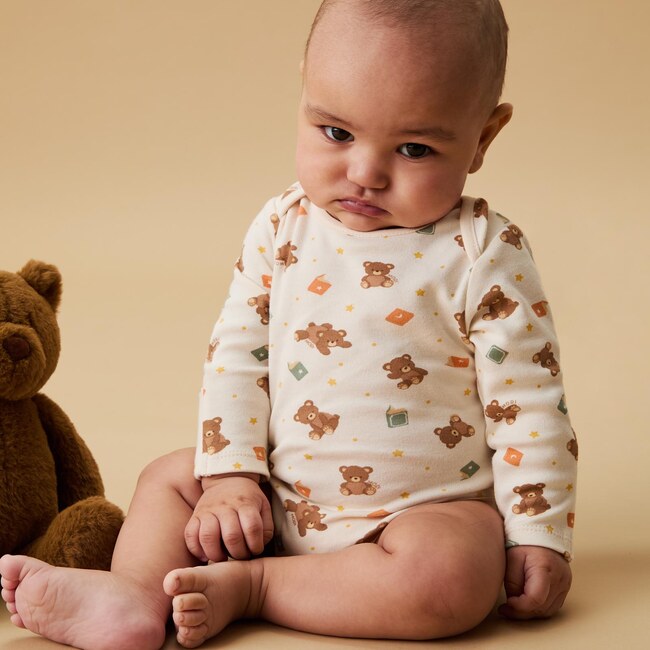 Teddy Bear Long Sleeve Bodysuit - Onesies - 2