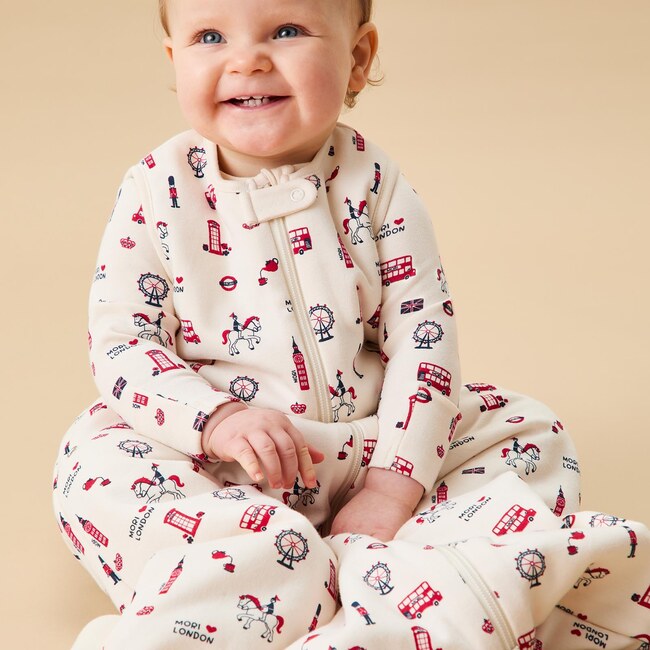 London Print Front Opening Sleeping Bag 1.5 Tog - Sleep Sacks - 2