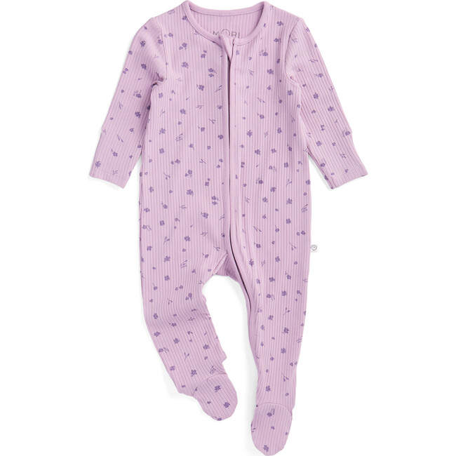 Floral Ribbed Two Way Zip-Up Sleepsuit