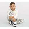 Relaxed Cotton Sweatpant, Off White with Black Animal Check - Sweatpants - 3