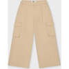 Organic Cotton Wide Leg Cargo Pant, Tan - Pants - 1 - thumbnail