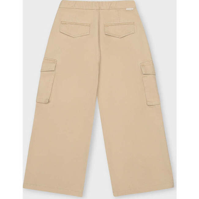 Organic Cotton Wide Leg Cargo Pant, Tan - Pants - 5