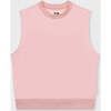 Cotton Sleeveless Sweatshirt, Heavenly Pink - Tank Tops - 1 - thumbnail