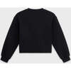 Cotton Mock Neck Cropped Sweatshirt, Black - Sweatshirts - 2