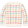 Kids Sweatshirt In Rainbow Grid, Oat/ Muti Grid - Sweatshirts - 1 - thumbnail