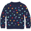 Kids Sweatshirt In Rainbow Confetti Stars, Navy/ Confetti Stars - Sweatshirts - 1 - thumbnail