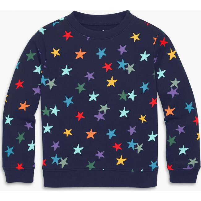 Kids Sweatshirt In Rainbow Confetti Stars, Navy/ Confetti Stars - Sweatshirts - 3