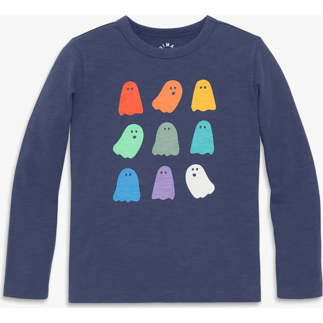 Kids Long Sleeve Rainbow Ghosts Tee, Sunwashed Navy