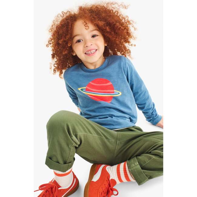 Kids Long Sleeve Saturn Tee, Moonlight - T-Shirts - 3