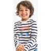 Kids Long Sleeve Rainbow Music Tee, Ivory/ Navy Stripe - T-Shirts - 3