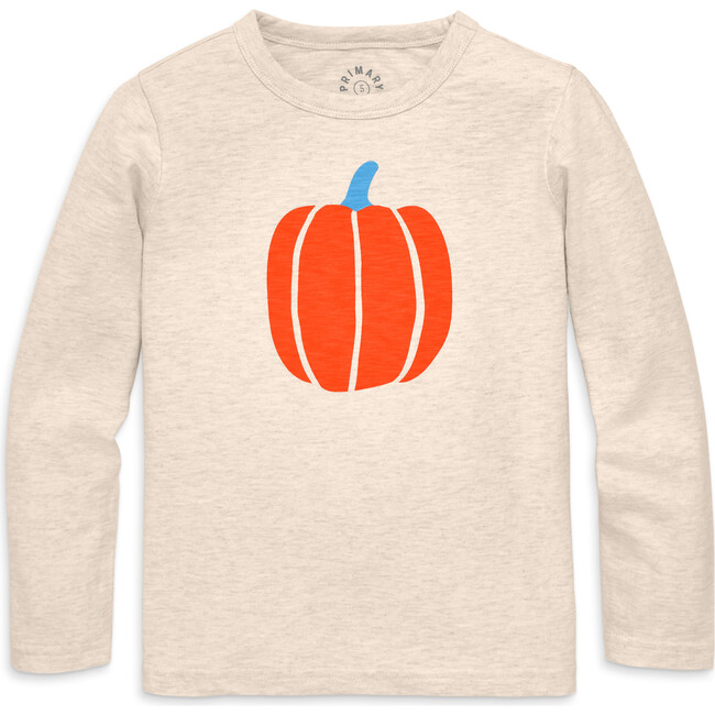 Kids Long Sleeve Pumpkin Tee, Oat