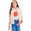 Kids Long Sleeve Pumpkin Tee, Oat - T-Shirts - 2