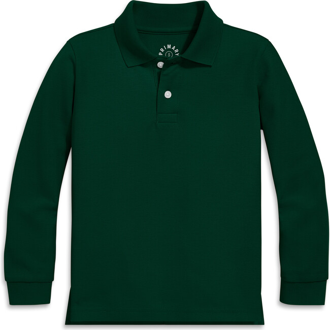 Kids Long Sleeve Pique Polo, Ivy