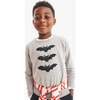 Kids Long Sleeve Bat Tee, Heather Grey - T-Shirts - 2