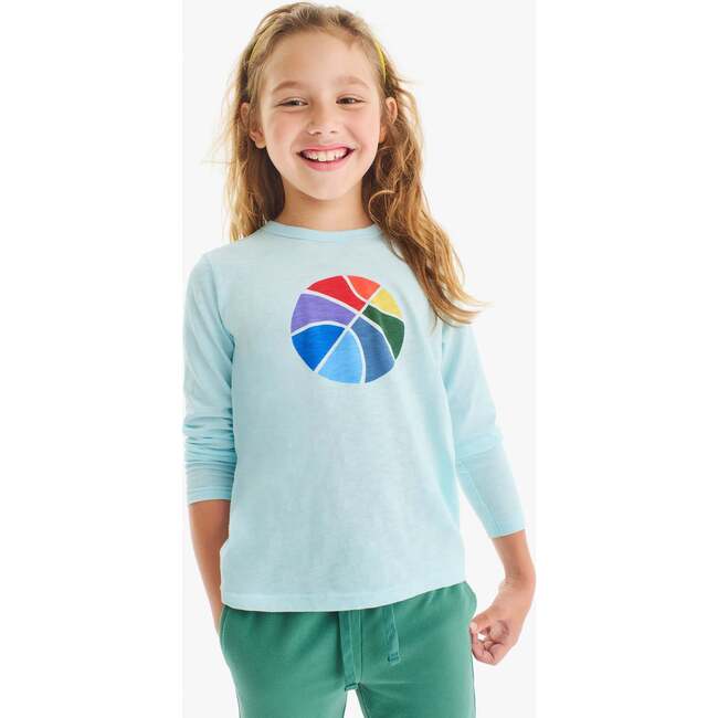 Kids Long Sleeve Basketball Tee, Saltwater - T-Shirts - 2