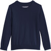 Kids Crewneck Sweater, Navy - Sweaters - 1 - thumbnail
