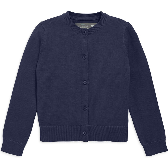 Kids Cotton Cardigan, Navy