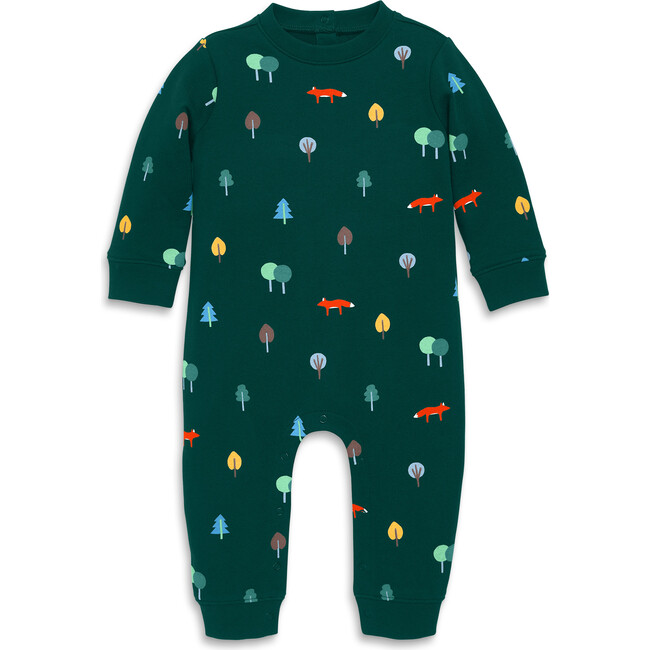 Baby Sweatshirt Romper In Forest Friends, Ivy Primary Forest