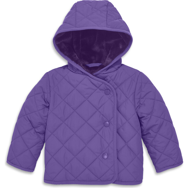 Baby Quilted Fleece-Lined Puffer Jacket, Violet