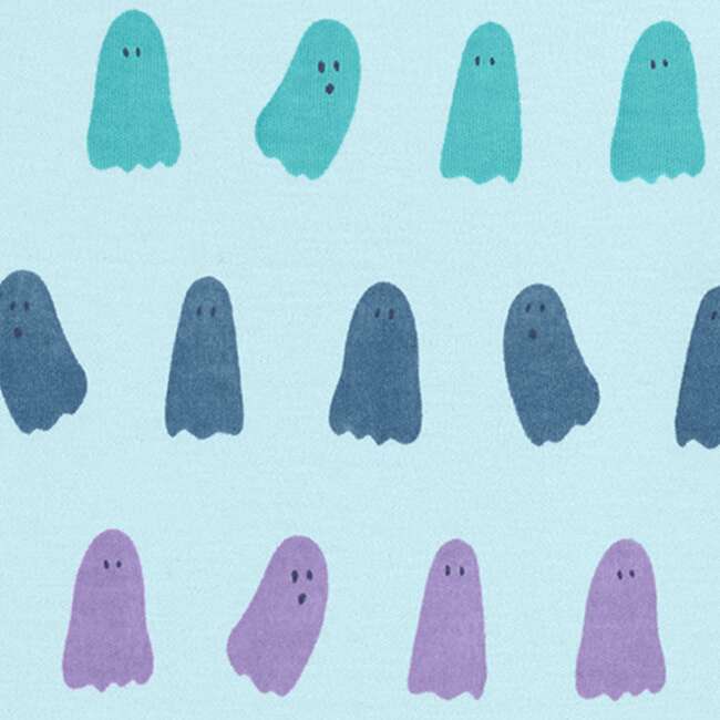 Baby Organic Zip Footie In Rainbow Ghosts, Saltwater Rainbow Ghosts - Footie Pajamas - 2