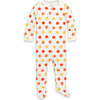Baby Organic Zip Footie In Candy Pumpkins, Ivory Pumpkins - Footie Pajamas - 1 - thumbnail