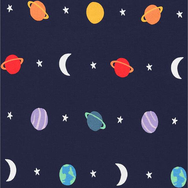 Baby Organic Zip Footie In Rainbow Galaxy, Navy Rainbow Solar System - Footie Pajamas - 2