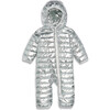 Baby Lightweight Puffer Suit In Silver, Silver - Snowsuits - 1 - thumbnail