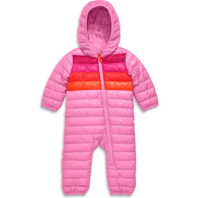 Baby Lightweight Puffer Suit In Stripe, Peony Placed Stripe