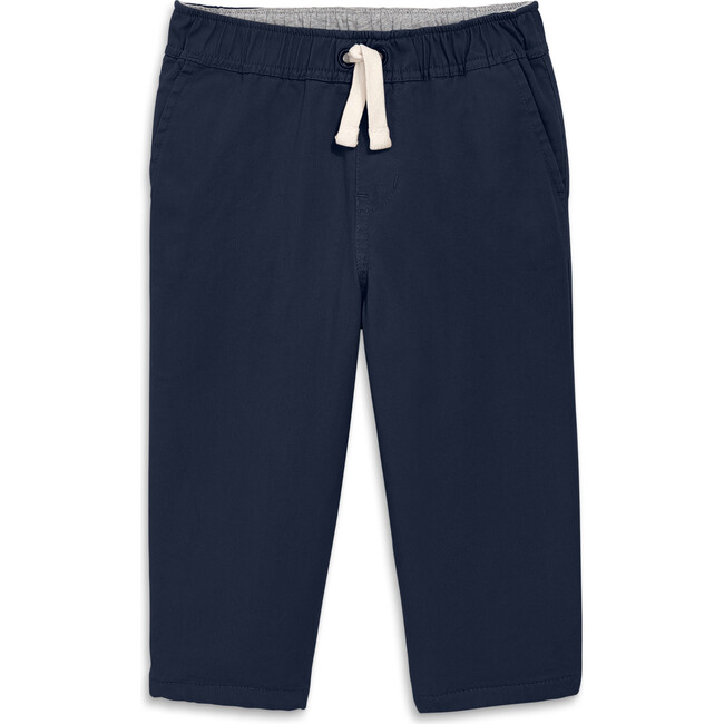 Baby Lined Stretch Chino Drawstring Pant, Dark Navy