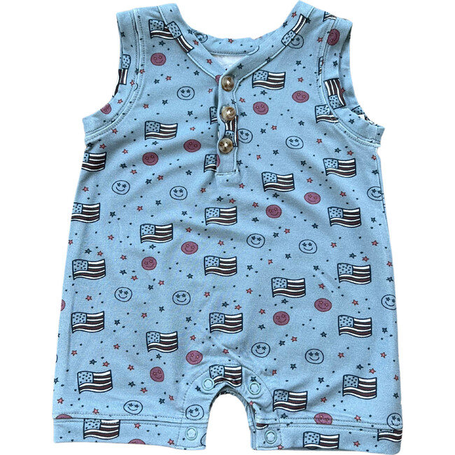 Boy's Sleeveless Romper Retro America