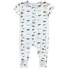 Short Sleeve Henley Romper Retro Banner - Rompers - 1 - thumbnail
