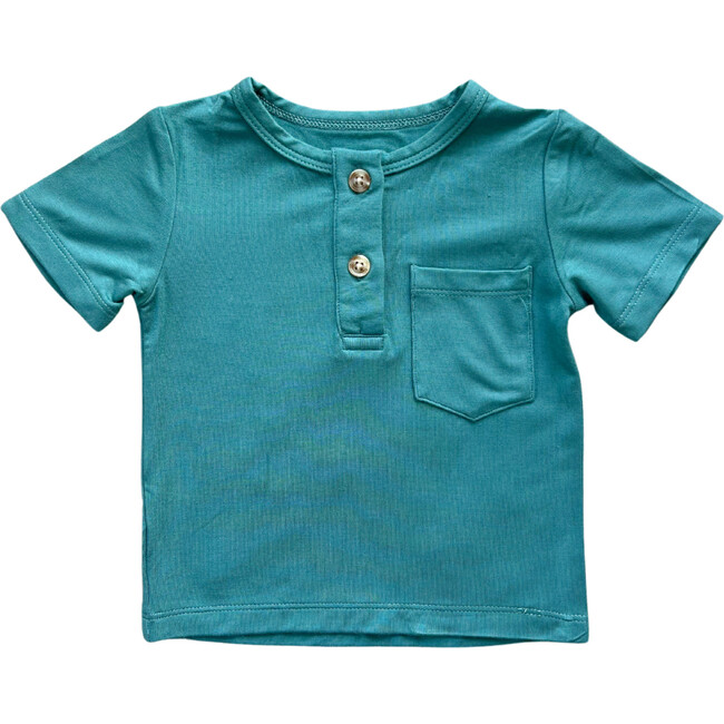 Boy's Short Sleeve Henley Shirt Sea Pine