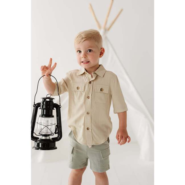 Boy's Utility Shirt Stripe in Toffee - Button Downs - 2