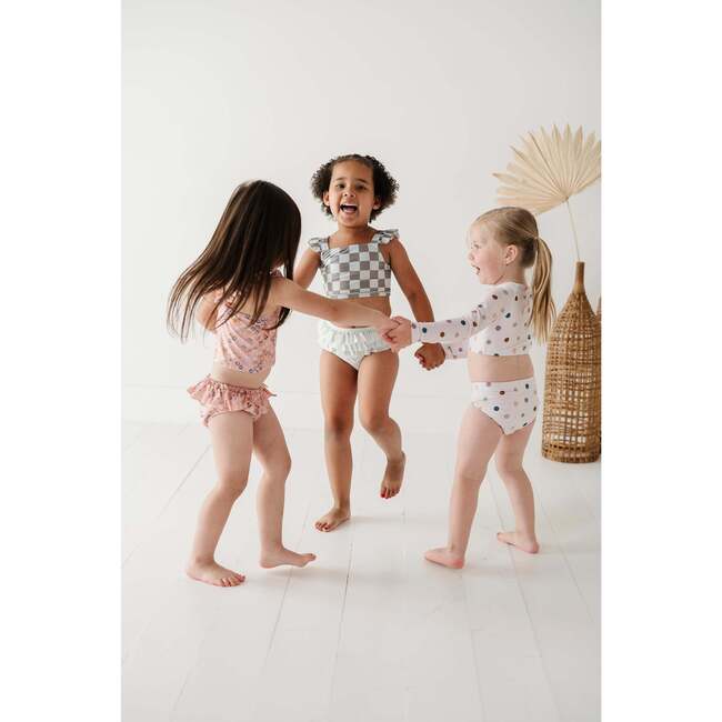 Girl's Two-Piece Crop Swimsuit Stripe in Toffee - Two Pieces - 4