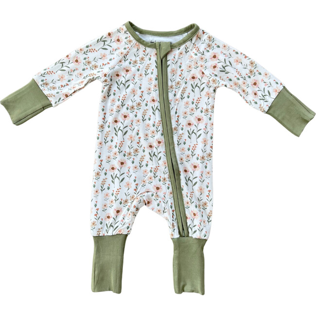 Long Sleeve Zip Romper Daisy Field