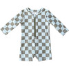 Baby One-Piece Rash Guard Swimsuit Checker in Seagrass - One Pieces - 1 - thumbnail