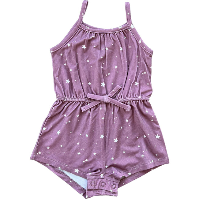 Baby Summer Romper Mini Stars in Dusty Mauve