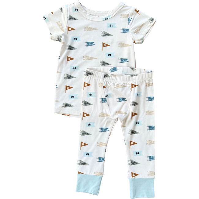 Short Sleeve Lounge Set Retro Banner