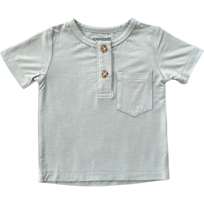Boy's Short Sleeve Henley Shirt Seagrass