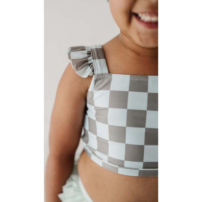 Girl's Two-Piece Swimsuit Checker in Burlwood - Two Pieces - 6